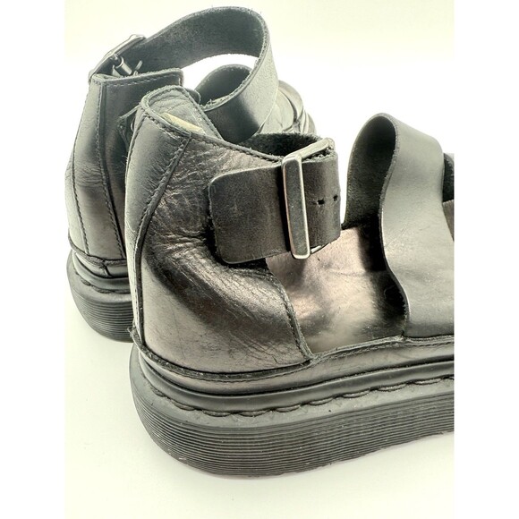 Dr Martens Clarissa Heavy Black Leather Sandals Size 7 US 5 UK 38 EU Doc Goth - Picture 4 of 6